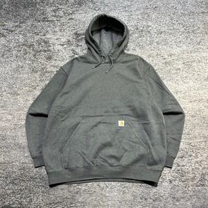 Carhartt Loose Fit Hoodie Sweatshirt Mens XL Gray Workwear Pullover